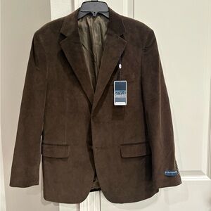 Saddlebred dark brown corduroy men’s sport coat 40 Short NWT 100% Cotton RN31104